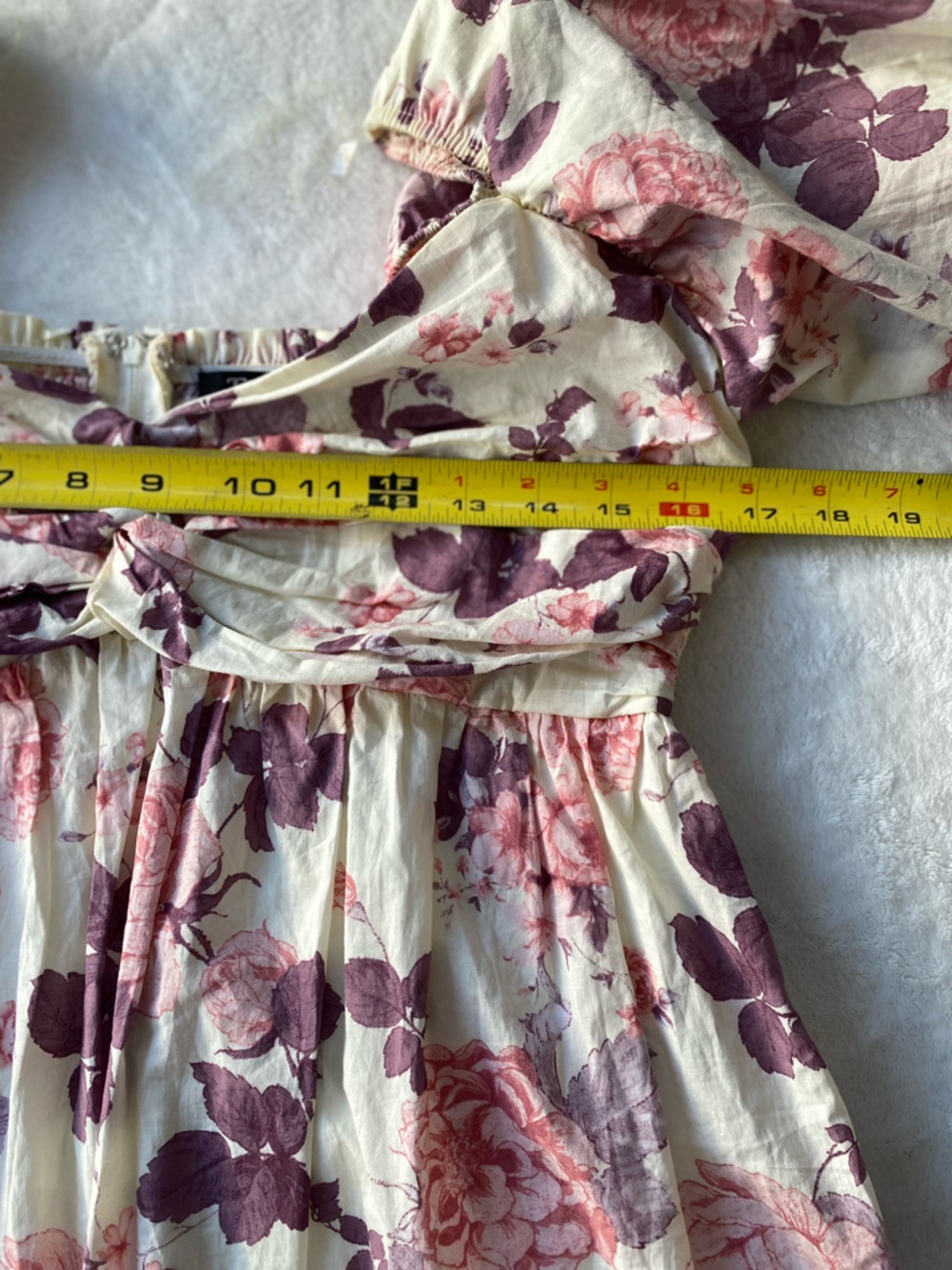 Trixxi Floral Puff Sleeve Mini Dress Size Large Romantic Boho Cottagecore - Picture 9 of 16